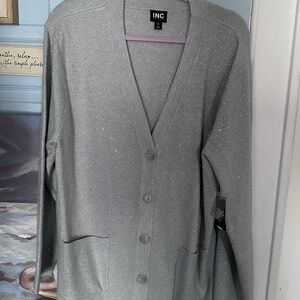 INC International Concepts Light Gray Knit Sweater